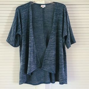 LuLaRoe Girls Bianka Kimono Sweater  Size 3 (10-14)  Marled Blue/Gray